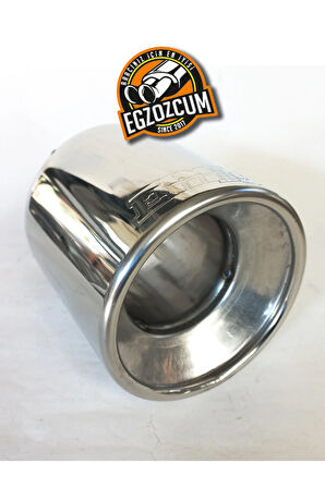 100 mm. Paslanmaz krom SESSİZ düz kesim Tek çıkış egzoz ucu eksoz  -EGZOZCUM-