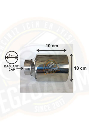100 mm. Paslanmaz krom SESSİZ düz kesim Tek çıkış egzoz ucu eksoz  -EGZOZCUM-