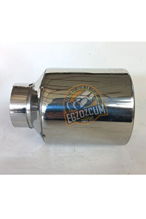 100 mm. Paslanmaz krom SESSİZ düz kesim Tek çıkış egzoz ucu eksoz  -EGZOZCUM-