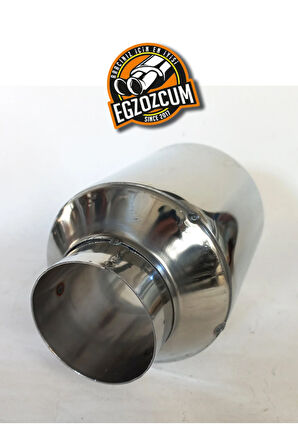 100 mm. Paslanmaz krom SESSİZ düz kesim Tek çıkış egzoz ucu eksoz  -EGZOZCUM-