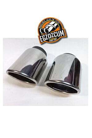 100 mm. eğimli kesim yuvarlak çıkış paslanmaz krom SESSİZ eksoz ucu 1 ADET