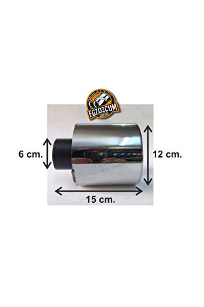 120 mm. Tekli Krom egzoz çıkışı paslanmaz  krom SESSİZ eksoz ucu 1 ADET