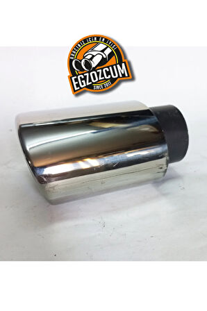 51 mm Tekli Krom oval yassı kesik  içi dolu egzoz ucu eksoz 1 adet--EGZOZCUM