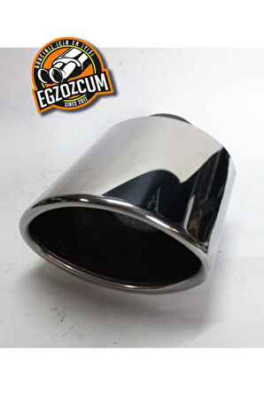 60 mm Tekli Krom oval yassı kesik  sessiz egzoz ucu eksoz 1 adet--EGZOZCUM