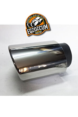 60 mm Tekli Krom oval yassı kesik  sessiz egzoz ucu eksoz 1 adet--EGZOZCUM