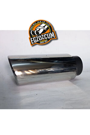 51 mm Tekli Krom oval uzun yassı kesik dolu sessiz egzoz ucu eksoz 1 adet--EGZOZCUM