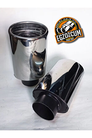 51 mm Tekli Krom oval uzun yassı kesik dolu sessiz egzoz ucu eksoz 1 adet--EGZOZCUM