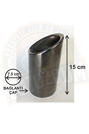 76 mm. Paslanmaz Krom Füme  Tekli Egzoz Ucu Audi Markalı Titanyum
