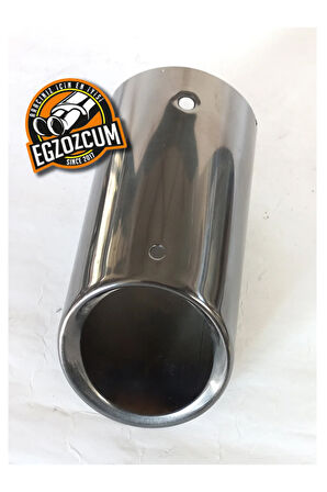 76 mm. Paslanmaz Krom Füme  Tekli Egzoz Ucu Audi Markalı Titanyum