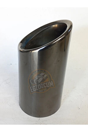 76 mm. Paslanmaz Krom Füme  Tekli Egzoz Ucu Audi Markalı Titanyum