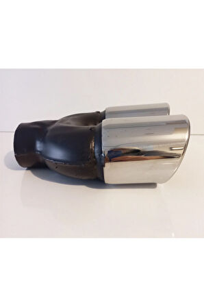 76 mm. Çiftli önü kesik eşit paslanmaz krom (dual) egzoz eksoz ucu