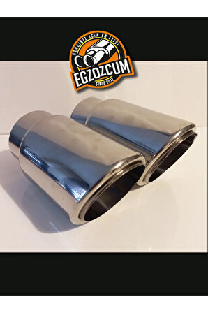 90 mm. Paslanmaz krom egzoz ucu eksoz çıkışı içi borulu tekli