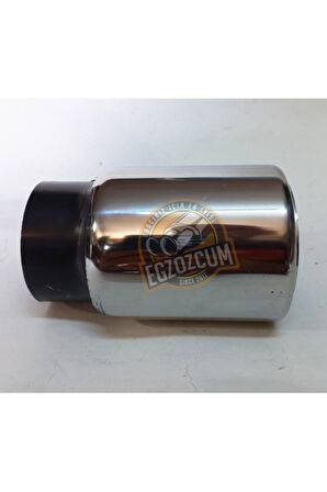 Paslanmaz Krom tekli 76 mm. Önü düz içi borulu yuvarlak Egzoz eksoz ucu