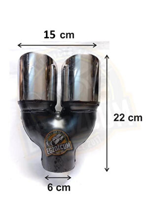 76 mm. Eğimli kesik sağ çiftli krom egzoz ucu sessiz 1 adet eksoz başlığı