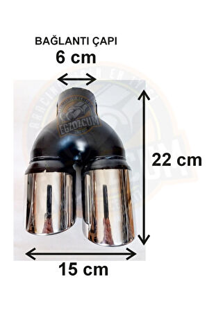 76 mm. Eğimli kesik sağ/sol takım çiftli krom egzoz ucu sessiz 2 adet eksoz başlığı