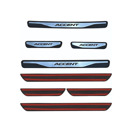 Accent Era Kapı Eşiği 2005-2011 New Krom Kapı Eşiği 4 Parça Paslanmaz Çelik