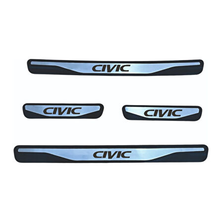 Civic Kapı Eşiği 2002-2005 New Krom Kapı Eşiği 4 Parça Paslanmaz Çelik