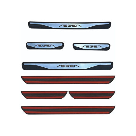 Egea Kapı Eşiği 2015-2020 New Krom Kapı Eşiği 4 Parça Paslanmaz Çelik