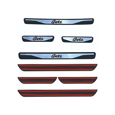 Getz Kapı Eşiği 2002-2011 New Krom Kapı Eşiği 4 Parça Paslanmaz Çelik