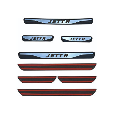 Jetta Kapı Eşiği 2005-2011 New Krom Kapı Eşiği 4 Parça Paslanmaz Çelik