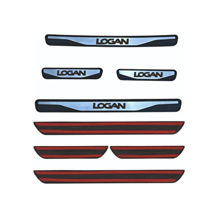 Logan Kapı Eşiği 2005-2013 New Krom Kapı Eşiği 4 Parça Paslanmaz Çelik