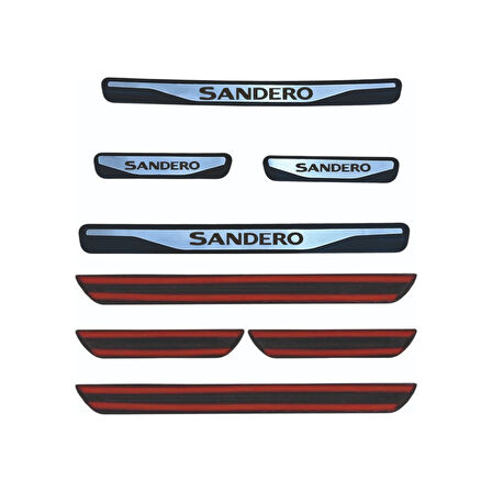 Sandero Kapı Eşiği 2008-2013 New Krom Kapı Eşiği 4 Parça Paslanmaz Çelik