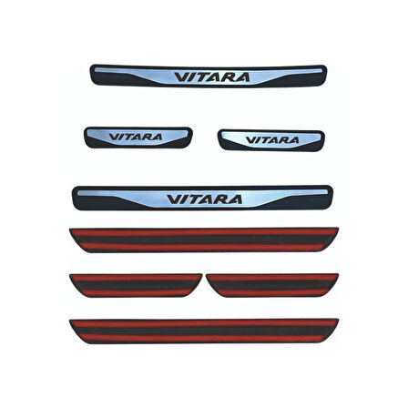 Vitara 2015 ve Üzeri New Krom Kapı Eşiği 4 Parça Paslanmaz Çelik