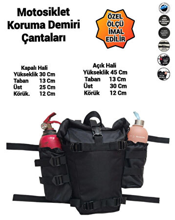 MOTOSİKLET KORUMA DEMİRİ ÇANTALARI SULUK VE YANGIN TÜPÜ BÖLMELİ