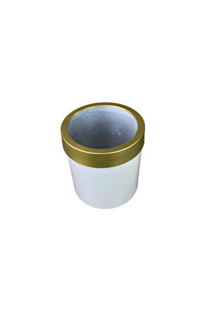 Gold Kemerli 30x25 Krem Saksı