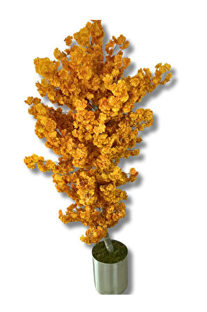 Karamel Bahar Dalı 200 Cm Yapay Ağaç 30x30 Metal Saksı