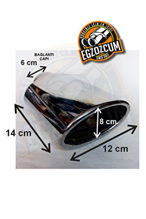 SLK KROM YASSI KESİK TEKLİ EGZOZ BAŞLIĞI SESSİZ 1 ADET EKSOZ UCU