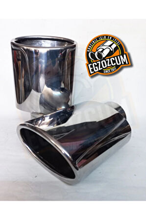 SLK KROM YASSI KESİK TEKLİ EGZOZ BAŞLIĞI SESSİZ 1 ADET EKSOZ UCU