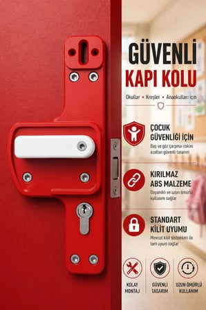 Bariyerli Kapı Kolu – Okul Kapı Kolu, Sınıf Ve Kreş Kapıları İ̇Çin Güvenli Tasarım 5'Li Paket