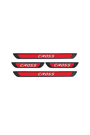 FİAT EGEA CROSS 2020 VE ÜZERİ MODELLER OLD KIRMIZI KAPI EŞİĞİ 4 PARÇA   KROM YAZILI