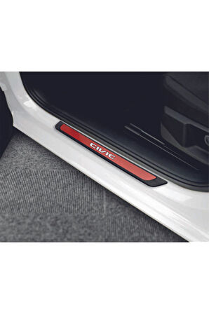 HONDA CİVİC 2012-2014 MODELLER OLD KIRMIZI KAPI EŞİĞİ 4 PARÇA   KROM YAZILI