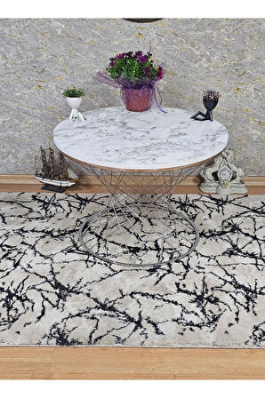 Krom Kaplama Siyah Mermer Gold Cumba Suntalem Tabla Pota Orta Sehpa - 3 1 Sehpa - Orta Sehpa