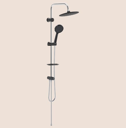 Valtemo Slim Black Rain Duş Seti