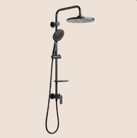 Valtemo Deluxe Black Rain Duş Seti