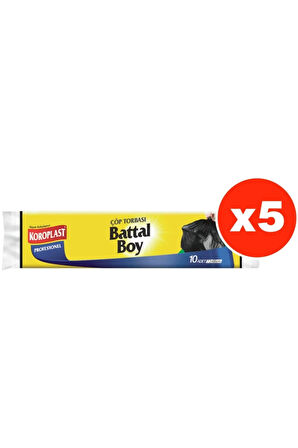 Profesyonel 10lu Battal Boy Çöp Torbası X 5 Paket (72*95 Cm)