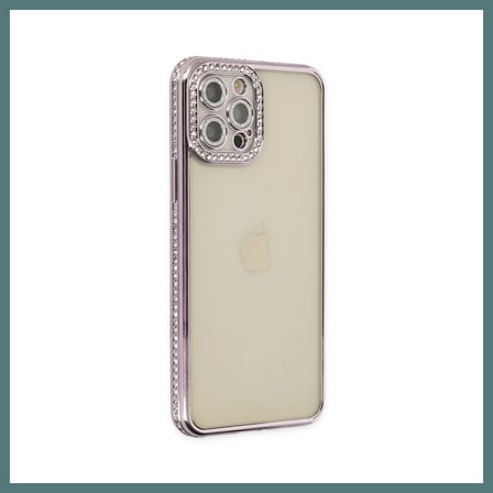 Bezos iPhone 12 Pro Kılıf Joke Taşlı Silikon - Mor KRT