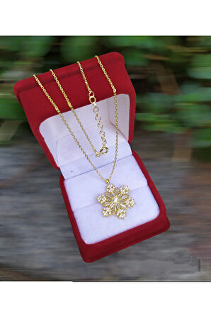 Modahilye 925 Ayar Gümüş Kartanesi Altın Kaplama Kolye