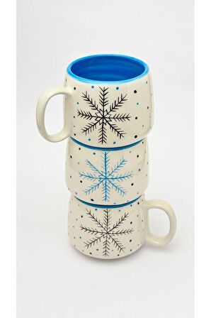 Kartanesi Double Tabaklı Kupa, Yeni Yıl, El Yapımı Seramik Kupa, Seramik Kupa, Mug, Nescafe Kupası