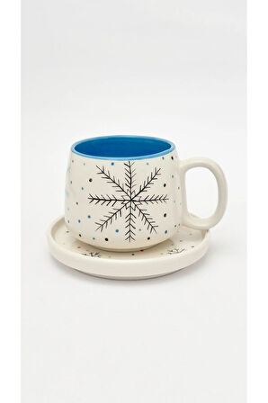 Kartanesi Double Tabaklı Kupa, Yeni Yıl, El Yapımı Seramik Kupa, Seramik Kupa, Mug, Nescafe Kupası