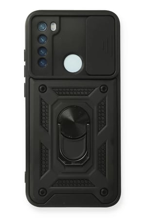 Newface Xiaomi Redmi Note 8 Kılıf Pars Lens Yüzüklü Silikon - Siyah