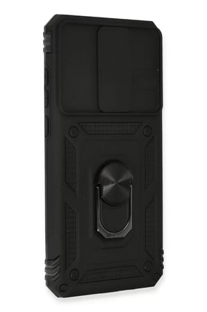 Newface Xiaomi Redmi Note 8 Pro Kılıf Pars Lens Yüzüklü Silikon - Siyah