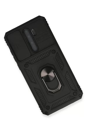 Newface Xiaomi Redmi Note 8 Pro Kılıf Pars Lens Yüzüklü Silikon - Siyah