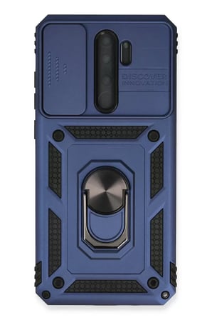Newface Xiaomi Redmi Note 8 Pro Kılıf Pars Lens Yüzüklü Silikon - Lacivert