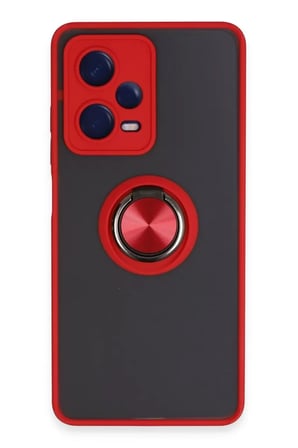 Newface Xiaomi Poco X5 Pro 5G Kılıf Montreal Yüzüklü Silikon Kapak - Kırmızı