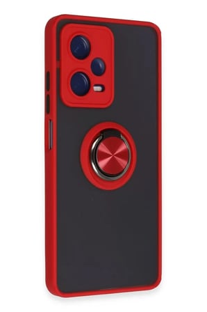 Newface Xiaomi Poco X5 Pro 5G Kılıf Montreal Yüzüklü Silikon Kapak - Kırmızı