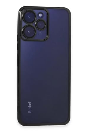 Newface Xiaomi Redmi 12 Kılıf Razer Lensli Silikon - Siyah